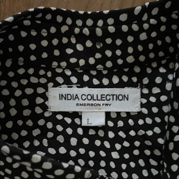 India collection by Emerson fry polka dot shirt dress size L - Picture 3 of 9